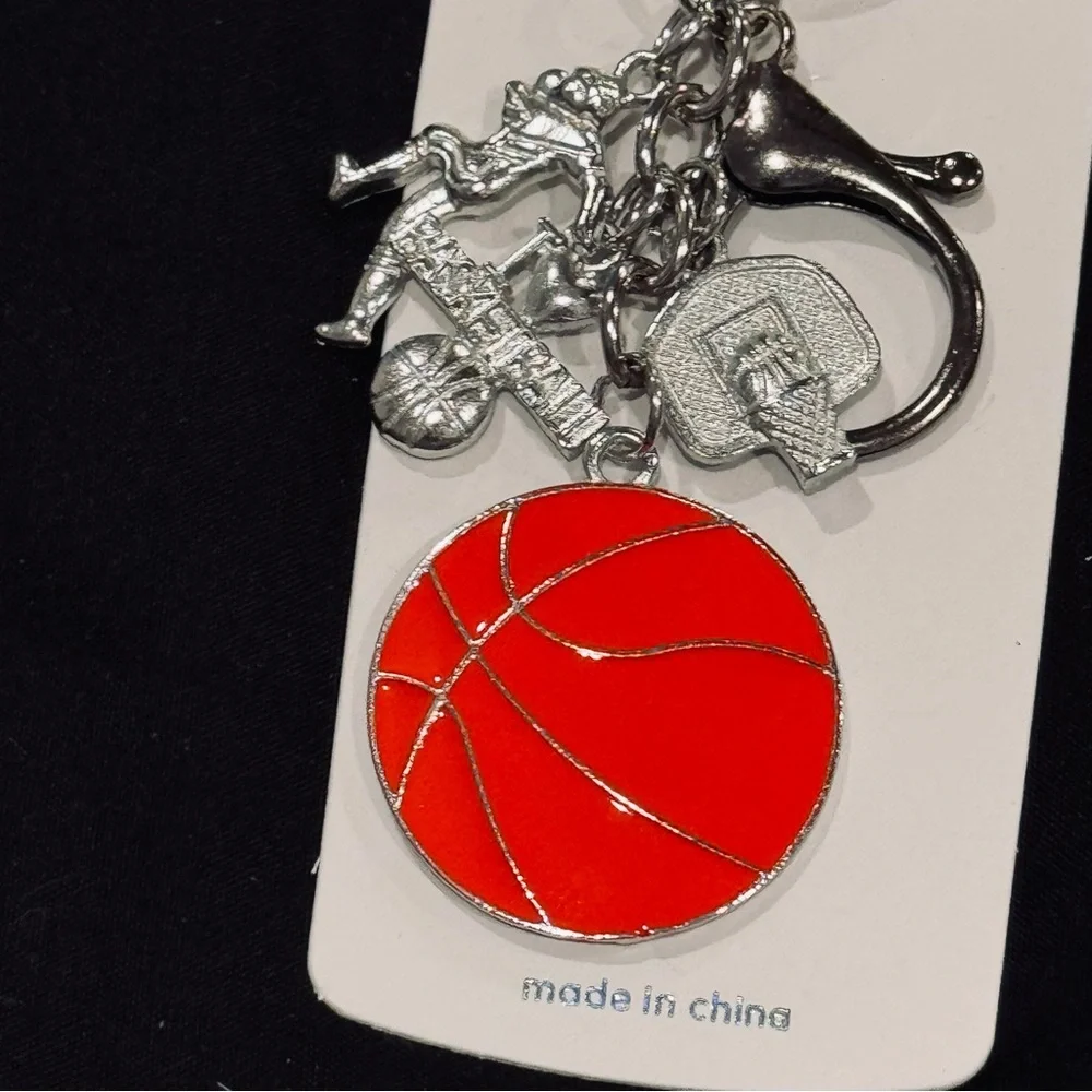 BAG CHARM NWT Basketball Charm Keychain Gold Tone
